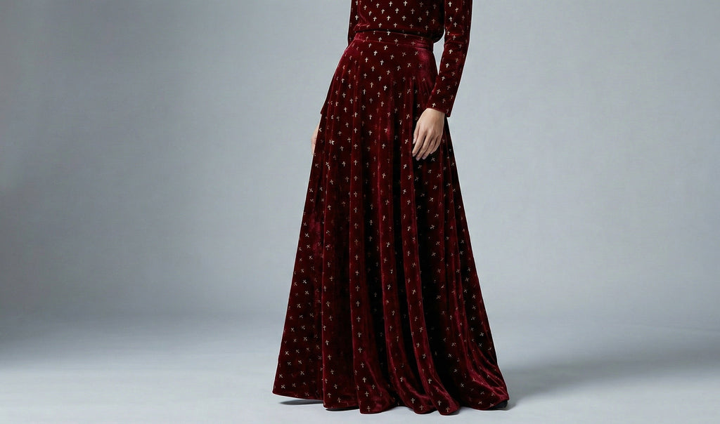 The Cross Velvet Royale Mock-Neck Gown