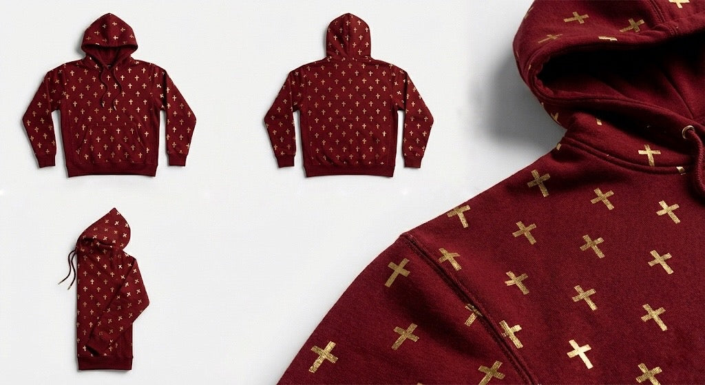 The Crimson Cross Luxe Velour Hoodie