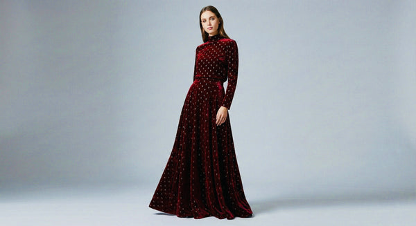 The Cross Velvet Royale Mock-Neck Gown